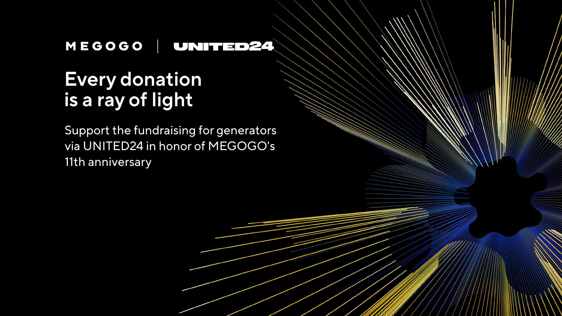 MEGOGO Partners With UNITED24 Launching A Fundraiser For Generators