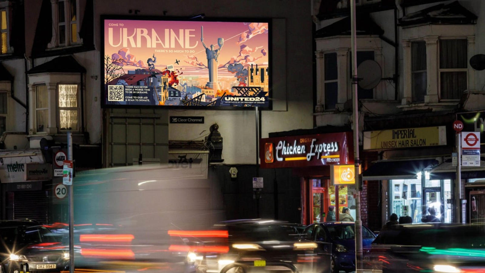 Posters With a Call for Donations to Support Ukraine can Now be Seen on Highstreets in 9 UK Сities