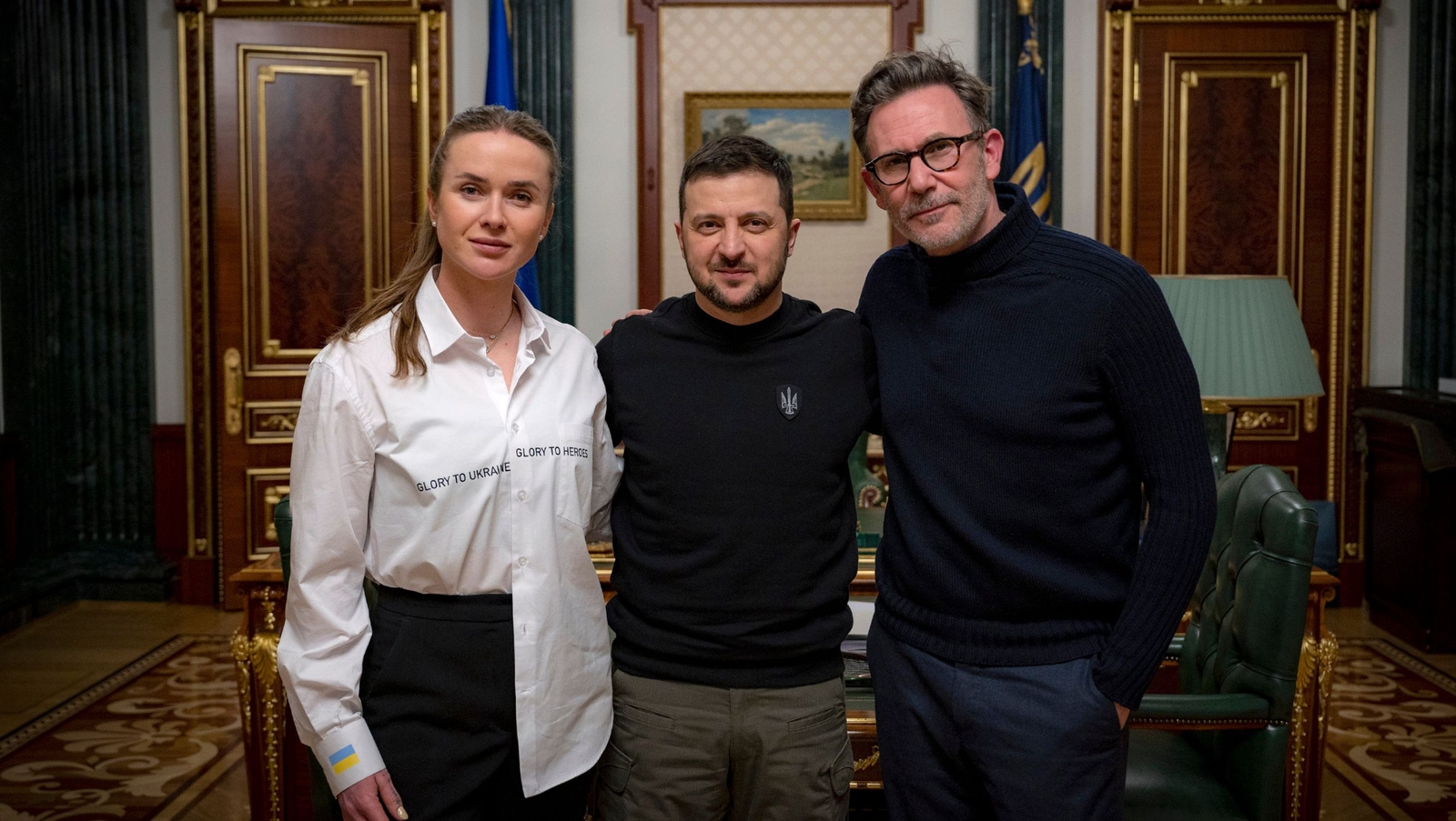 President Zelenskyy has Discussed the Rebuild Ukraine Program with UNITED24 Ambassadors, Elina Svitolina and Michel Hazanavicius