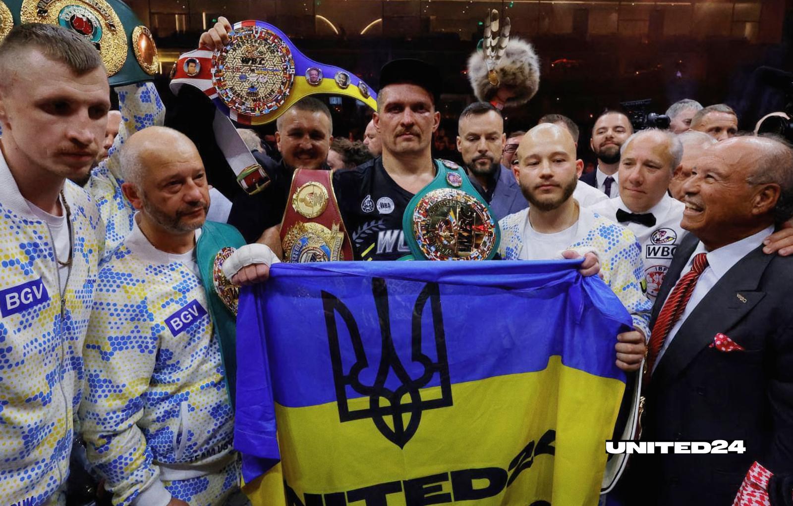 Oleksandr Usyk. Victory. UNITED24 in a ring seen by millions.