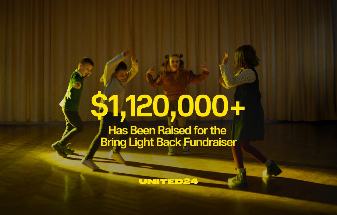 $1,122,323 raised towards generators for Ukrainian schools as part of Bring Light Back!