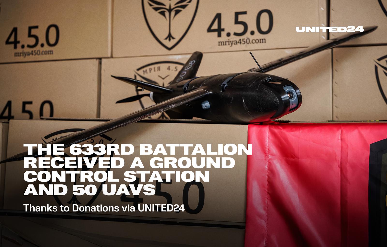 The 633rd Battalion Received a Ground Control Station and 50 UAVs Thanks to Donations via UNITED24