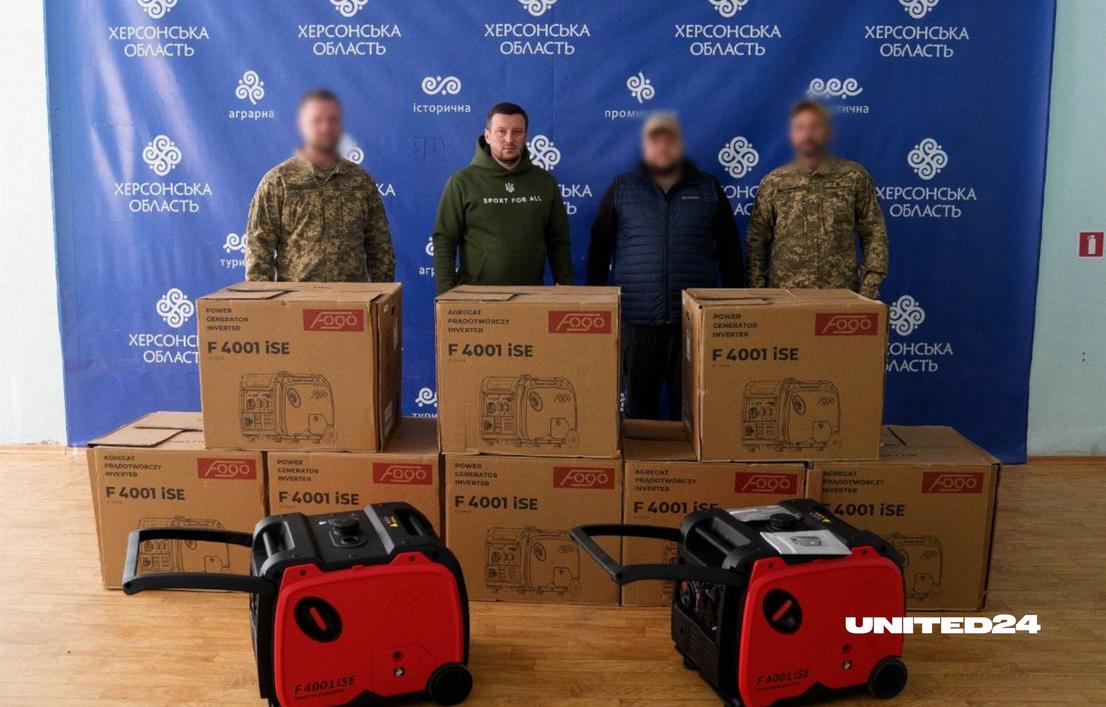 10 Generators for Kherson Region Military From UNITED24 Donors