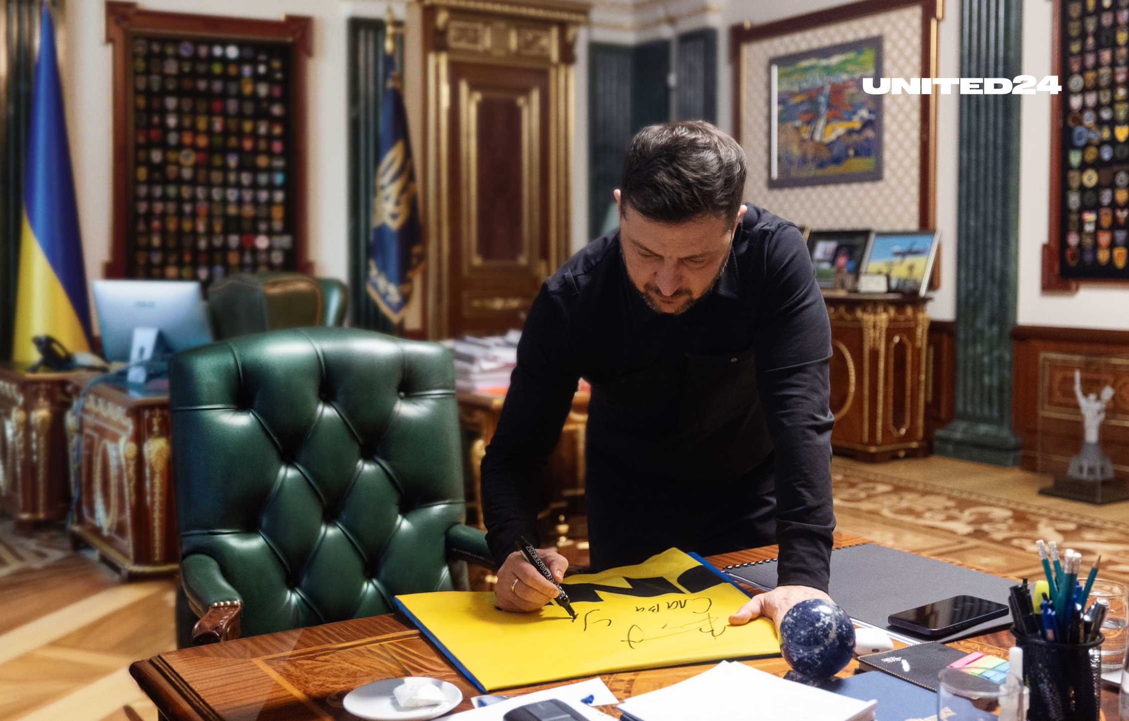 Help Safeguard Ukraine’s Sky and Get a Chance to Own a Ukrainian Flag Signed by President Zelenskyy